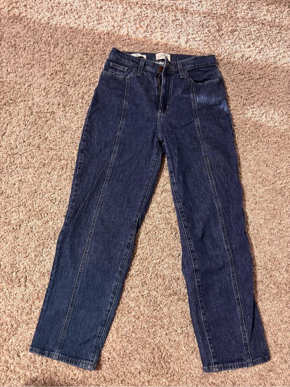 Universal Thread Women's Straight Leg Jeans in Dark Blue Denim